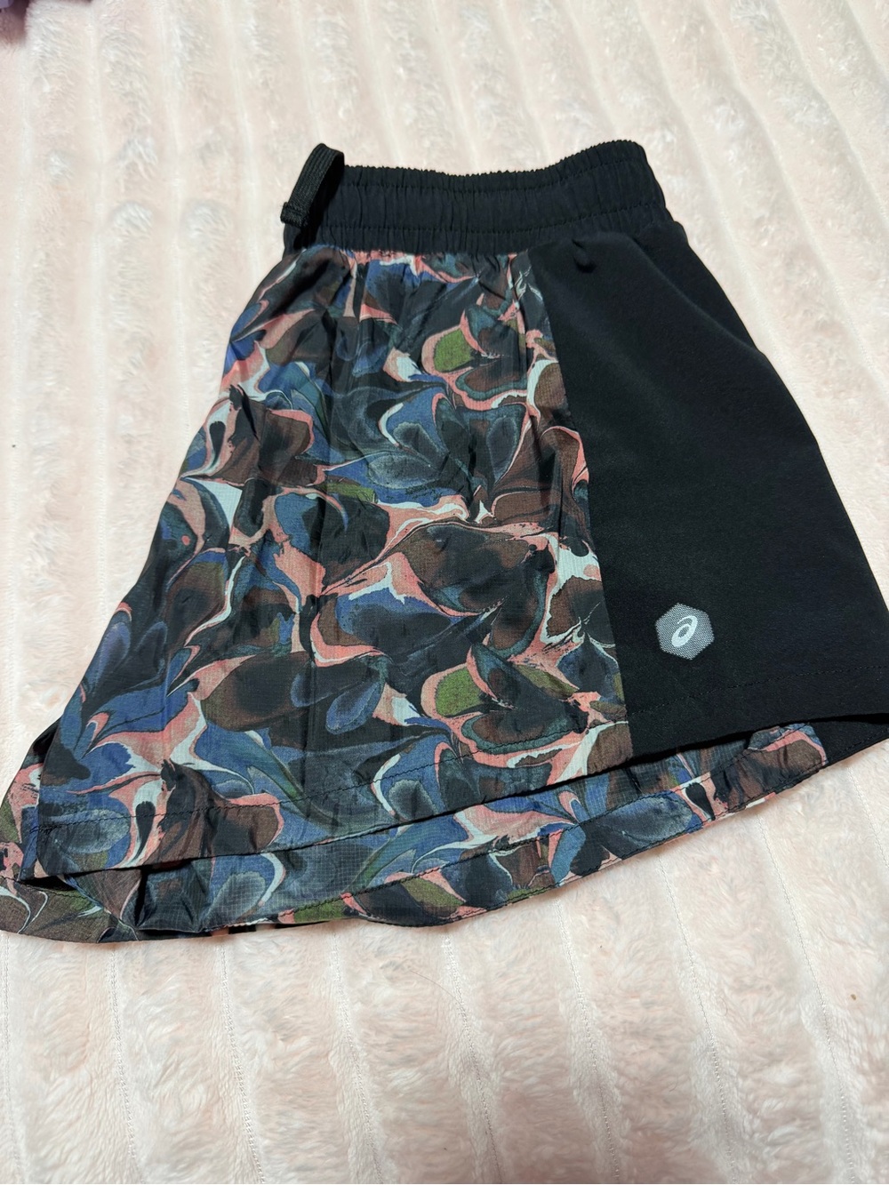 Asics Black Multicolor Abstract Print Skater Skirt